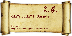 Könczöl Gergő névjegykártya